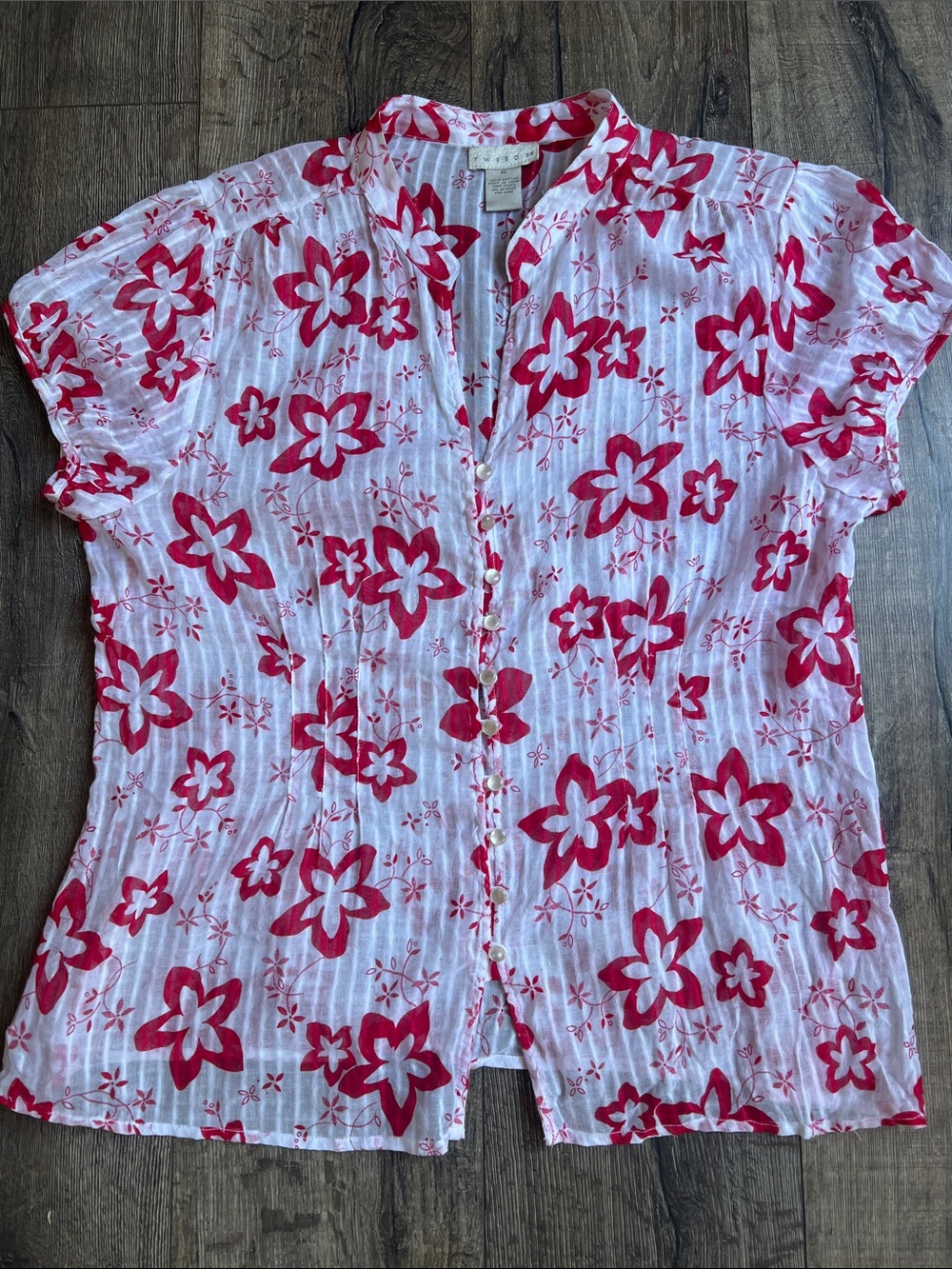 TWEEDS Red/White short sleeved Blouse